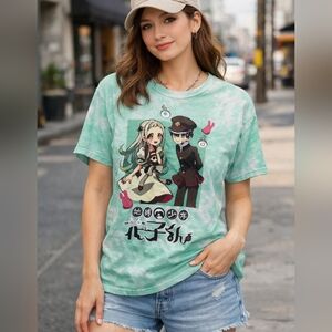 Toilet-Bound Hanako-Kun Anime  T-Shirt Size M Tie Dye Green Otaku Manga Tee